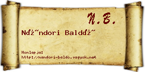 Nándori Baldó névjegykártya